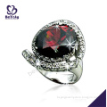 High quality silver red gemstone ring lord of the ring